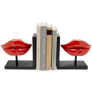 Comparateur de prix : serre-livres lèvres rouges set de 2 kare design