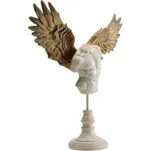 Déco buste homme ailes bronze 45cm Kare Design pas cher