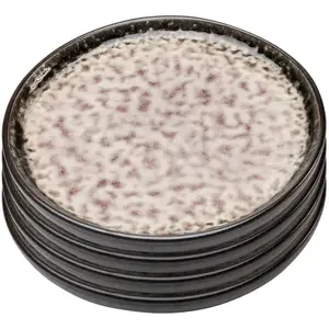 Comparateur de prix : Assiette à dessert en grès gris D14 - Lot de 4