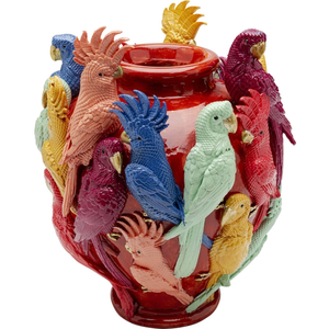 vase oiseaux exotiques 35cm pas cher