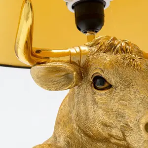 lampe taureau boxeur doré pas cher
