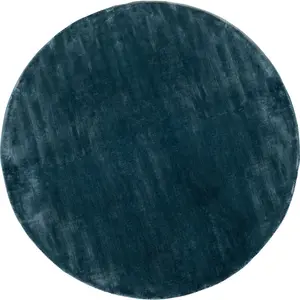 Kare Design Tapis rond en viscose bleue D200