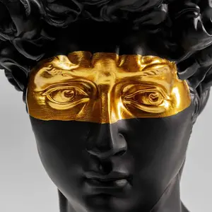 Kare Design Statuette homme antique masqué en polyrésine noire et dorée pas cher