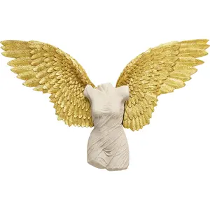 Déco murale buste femme ailes dorées 124x71cm Kare Design pas cher