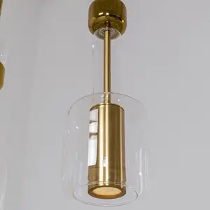 Comparateur de prix : KARE Suspension Candy Bar, doré, acier, verre, à 3 lampes