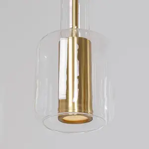 Comparateur de prix : KARE Suspension Candy Bar, doré, acier, verre, à 5 lampes
