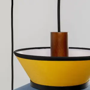 Comparateur de prix : KARE Suspension Riva, multicolore, textile, bois, à 5 lampes
