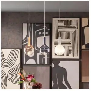 Kare Design Suspension en verre jaune, bleu et blanc pas cher