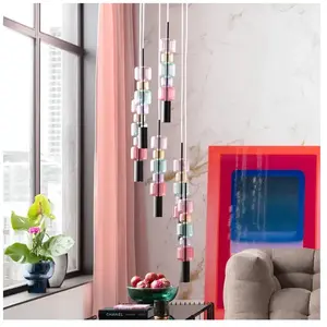 Comparateur de prix : Kare Design Suspension en verre multicolore et acier noir