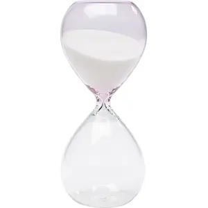 Sablier Timer 17cm transparent et blanc Kare Design pas cher