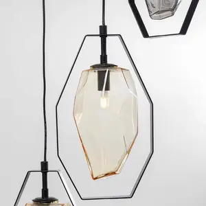Comparateur de prix : KARE Suspension Diamond Fever Spiral noir à 5 lampes rondes