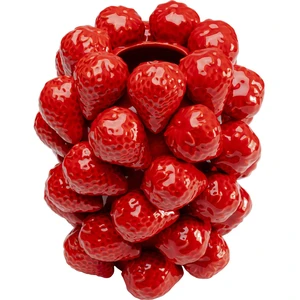 Vase fraises rouges 24cm Kare Design pas cher