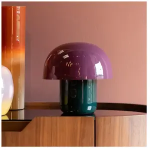 Kare Design Lampe champignon en acier violet et vert pas cher