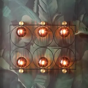 Comparateur de prix : Kare Design Applique en verre marron et acier noir accents dorés