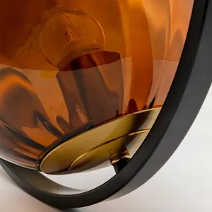 Comparateur de prix : Kare Design Lampe en verre marron et acier noir accent doré