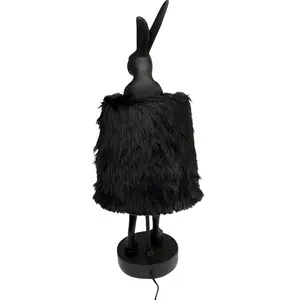 Lampe Animal lapin Fluff noir 68cm Kare Design pas cher