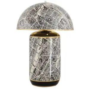 KARE Lampe de table Streets of Paris noir et blanc acier porcelaine pas cher
