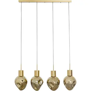Kare Design Suspension en verre déstructuré et acier doré pas cher