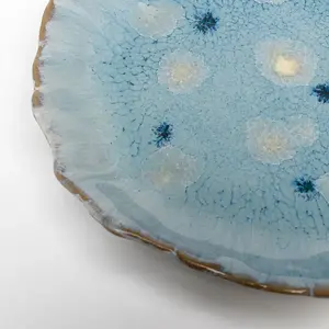 Comparateur de prix : Assiette à dessert en grès bleu D14 - Lot de 6