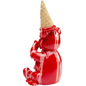 Déco ours assis glace rouge Kare Design pas cher