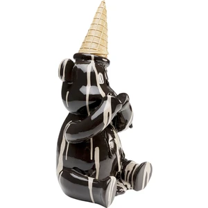 Déco ours assis glace noir Kare Design