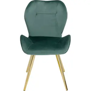 Kare Design Viva Chaise élégante en Velours Vert 82 x 45 x 52 cm pas cher
