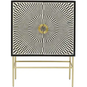 Buffet haut - KARE Design - Electro - Noir - 2 portes - Style Contemporain
