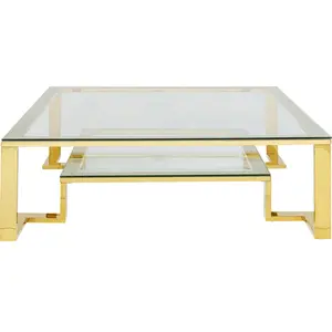 Comparateur de prix : Table basse - KARE - Gold Rush - Blanc - Verre - Doré