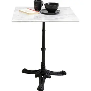 Table Bistrot carrée 60x60cm marbre blanc Kare Design pas cher
