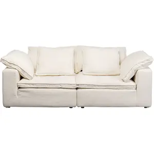 Kare Design Canapé 3 places en polyester tressé crème