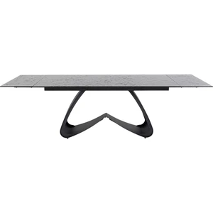 Kare Design Table à manger 6/10 personnes en verre et acier noir L180/260