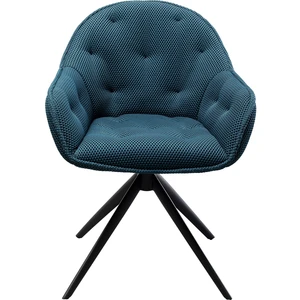 Chaise avec accoudoirs pivotante Carlito Mesh bleue Kare Design TU pas cher