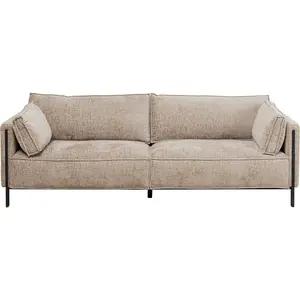 Comparateur de prix : Kare Design Canapé 3 places en polyester beige et acier noir