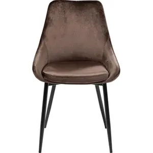 Chaise - KARE - East Side - Velours - Marron - Contemporain - Design pas cher