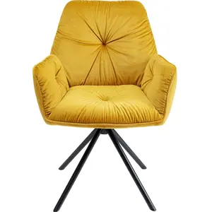 Kare Design Chaise Avec Accoudoirs Mila Velours Jaune Kare Design pas cher