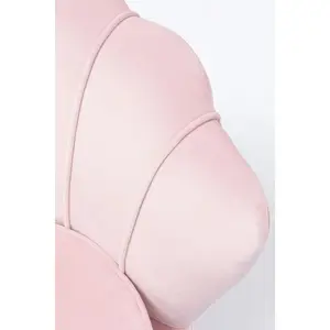 Comparateur de prix : Fauteuil Water Lily velours rose et acier doré Kare Design TU