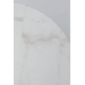 KARE Table à manger ronde 2 personnes en marbre blanc et acier D60 pas cher