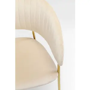 Chaise avec accoudoirs Belle velours crème Kare Design TU pas cher