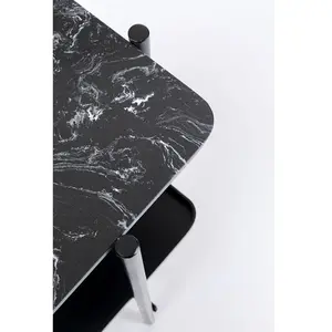 Console - KARE - Bennet 120x30cm - Acier Noir - Marbre Minéral - Design ContemporainVendu parkare-design