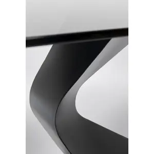 Comparateur de prix : Table à manger - GLORIA - Verre trempé noir 200 cm - Contemporain - Design - 6 places