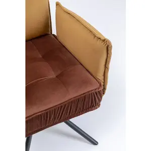Chaise avec accoudoirs Chelsea marron Kare Design TU pas cher