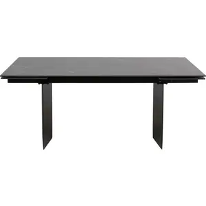 KARE Table à manger 6/10 personnes extensible noire L180/260
