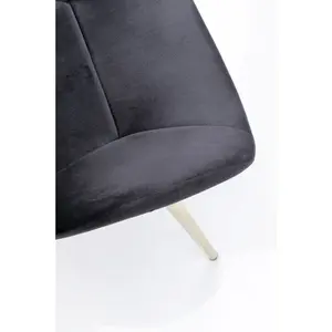 Chaise rétro - Kare Design - Viva - Velours noir et or - Piètement doré - Style vintage pas cher