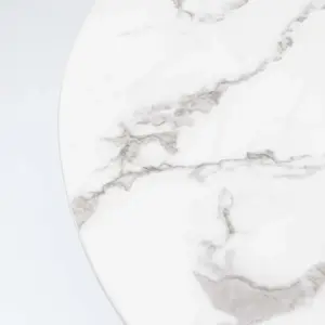 Comparateur de prix : Kare Table à manger ronde 4 personnes en marbre et acier blanc D110