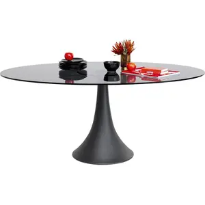 Table Grande Possibilita 180x120cm noire et verre fumé Kare Design TUVendu parcdiscount