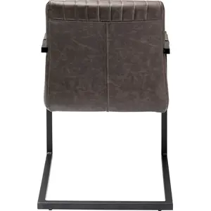 Chaise avec accoudoirs Cantilever Thamos marron Kare Design pas cher