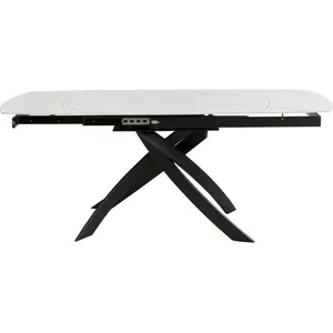 Kare Design Table à manger 4/6 personnes extensible en grès blanc L120/180 pas cher