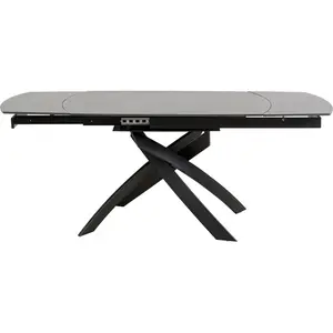 KARE Table à manger 4/6 personnes extensible en grès noir L120/180Vendu paramazon
