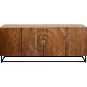 Buffet - KARE - Madeira - Bois sculpté - Acier - 2 portes - Blanc