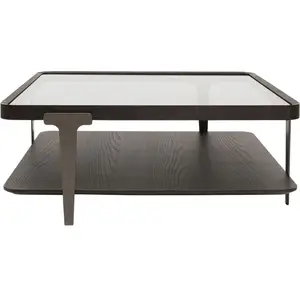 Kare Design Table basse carrée en verre et frêneVendu parmaisons-du-monde